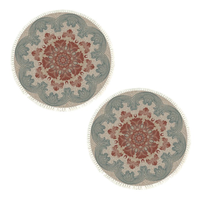 SOGA 2X 90cm Mandala Round Rug Boho Design Doormat