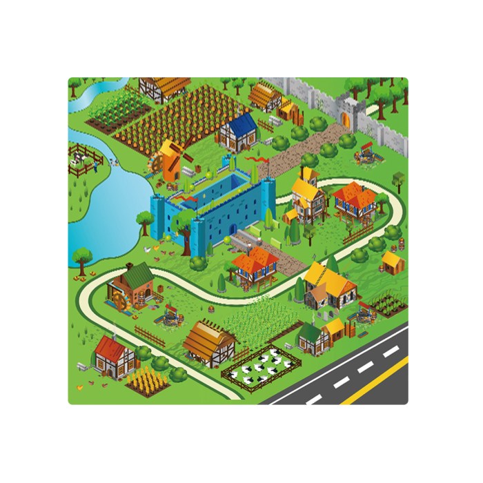 SOGA 120cm Kids Rug Street Map Play Mat