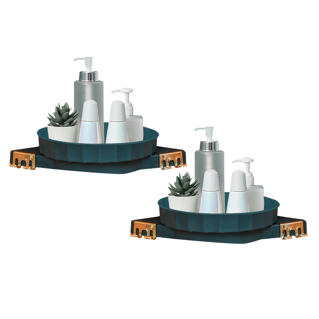 SOGA 2X Green 360 Degree Wall-Mounted Bathroom Organiser