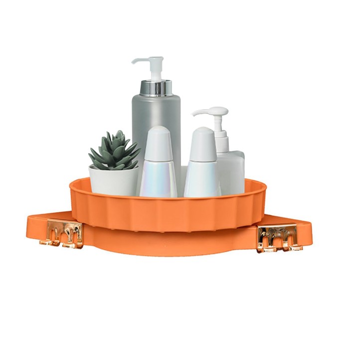 SOGA 2X Orange 360 Degree Wall Mounted Bathroom Organiser