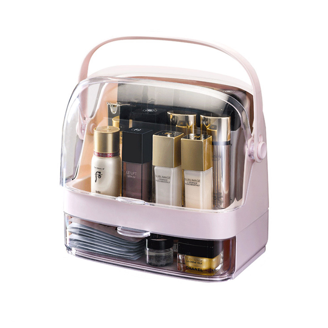 SOGA 2 Tier Pink Countertop Makeup Cosmetic Storage Organiser