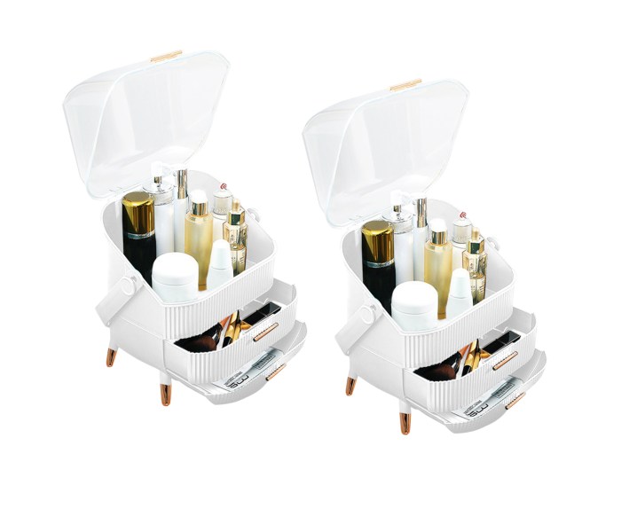 SOGA 2X 29cm White Countertop Makeup Cosmetic Storage Organiser