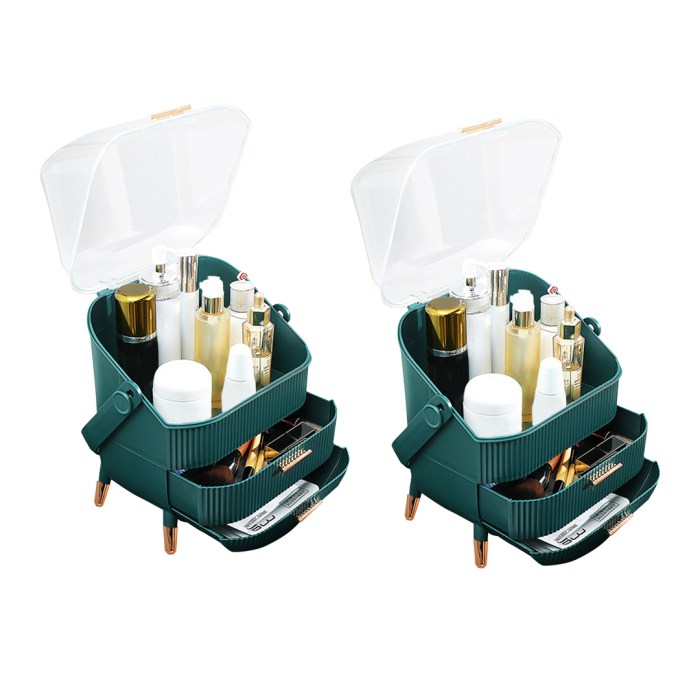 SOGA 2X 29cm Green Countertop Makeup Cosmetic Storage