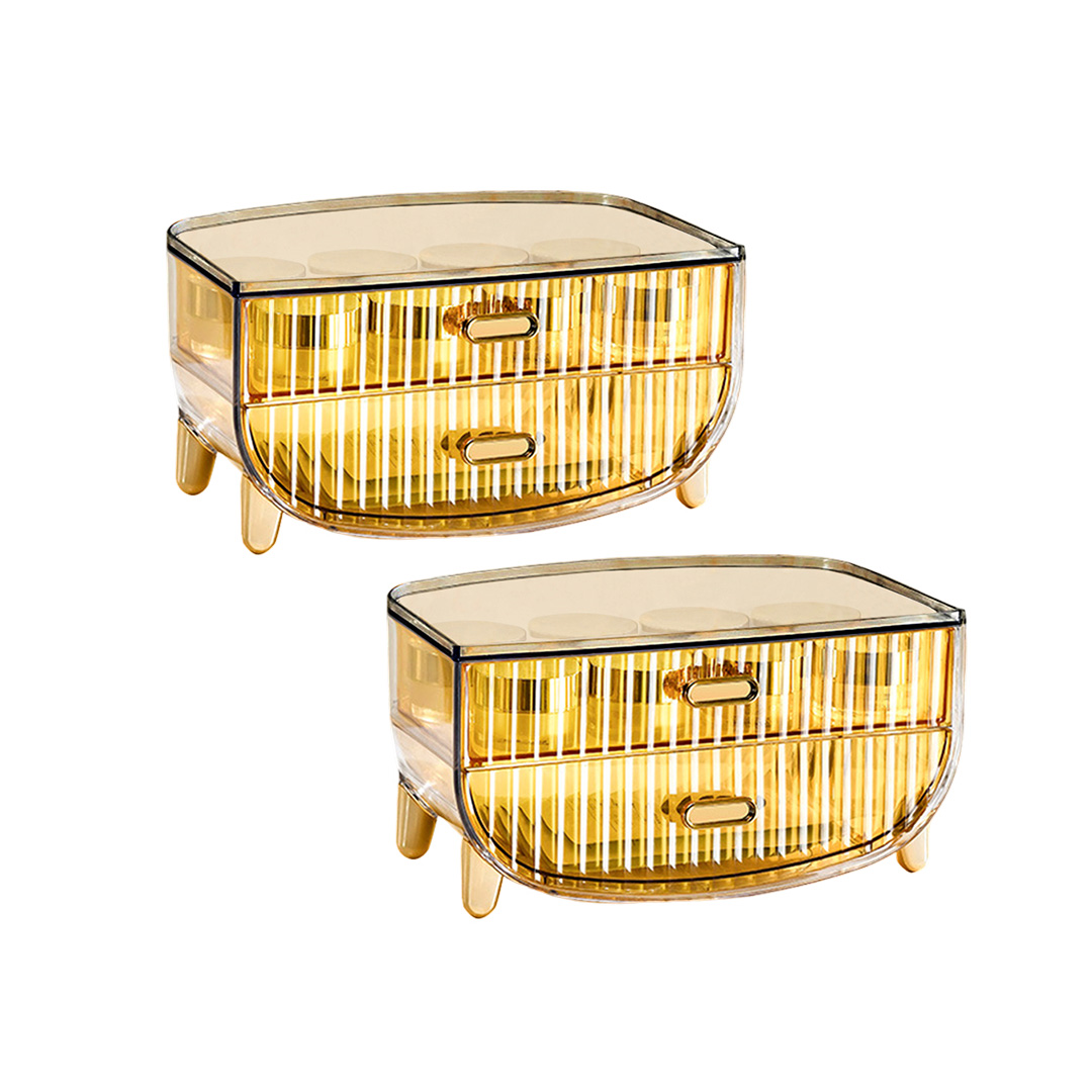 SOGA 2X 2 Tier Golden Yellow Multifunctional Countertop