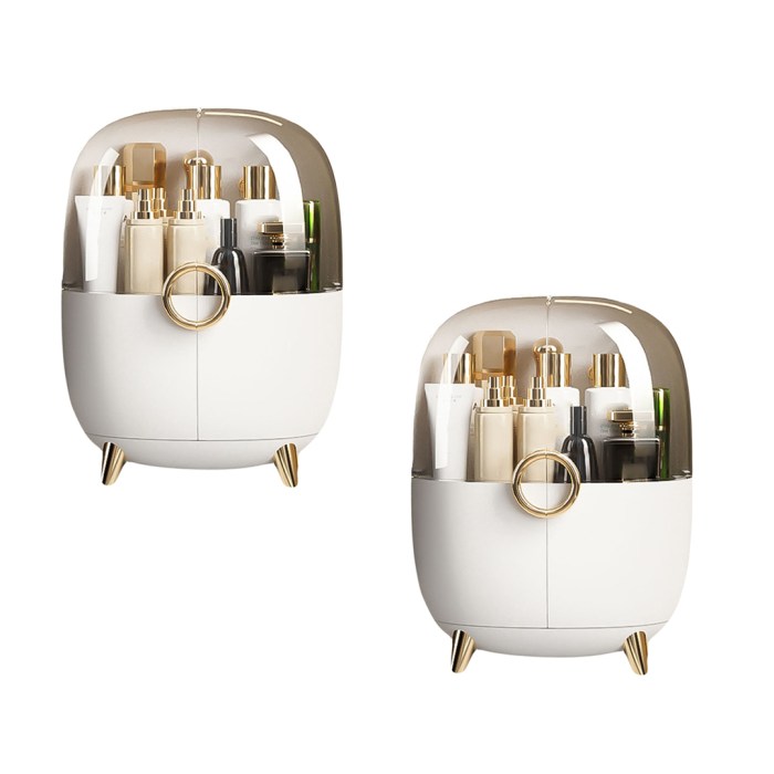 SOGA 2X White Transparent Countertop Makeup Organiser