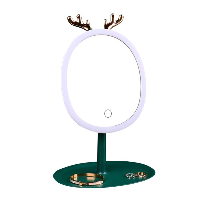 SOGA Green Antler LED Light Makeup Mirror Tabletop Vanity Home Decor SOGA Green Antler LED Light Makeup Mirror