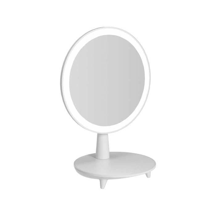 SOGA Round White Rechargeable LED Light Makeup Mirror