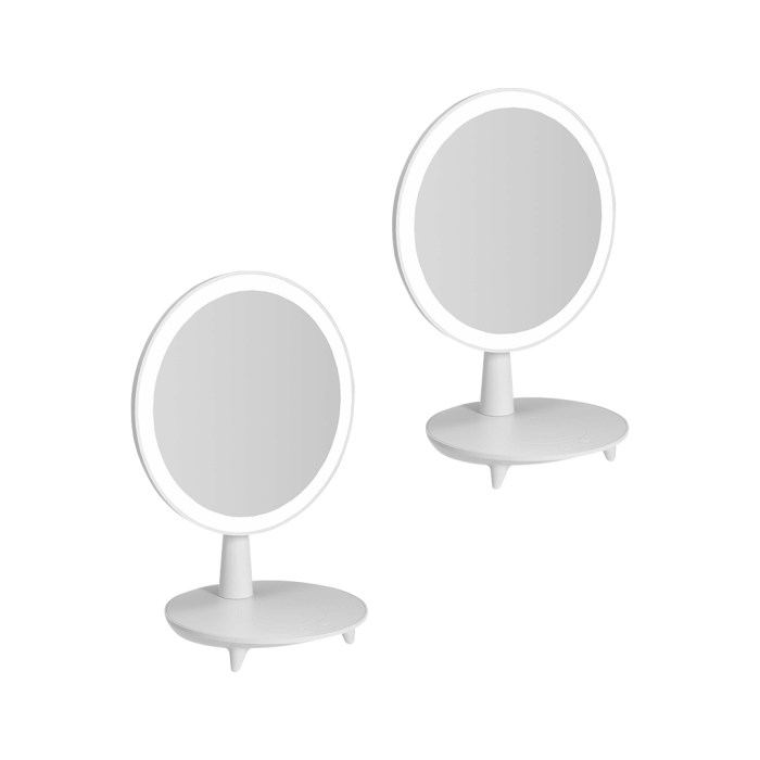 SOGA 2X Round White Rechargeable LED Light Makeup Mirror Tabletop Vanity Home Decor SOGA 2X Round White Rechargeable LED Light Makeup Mirror