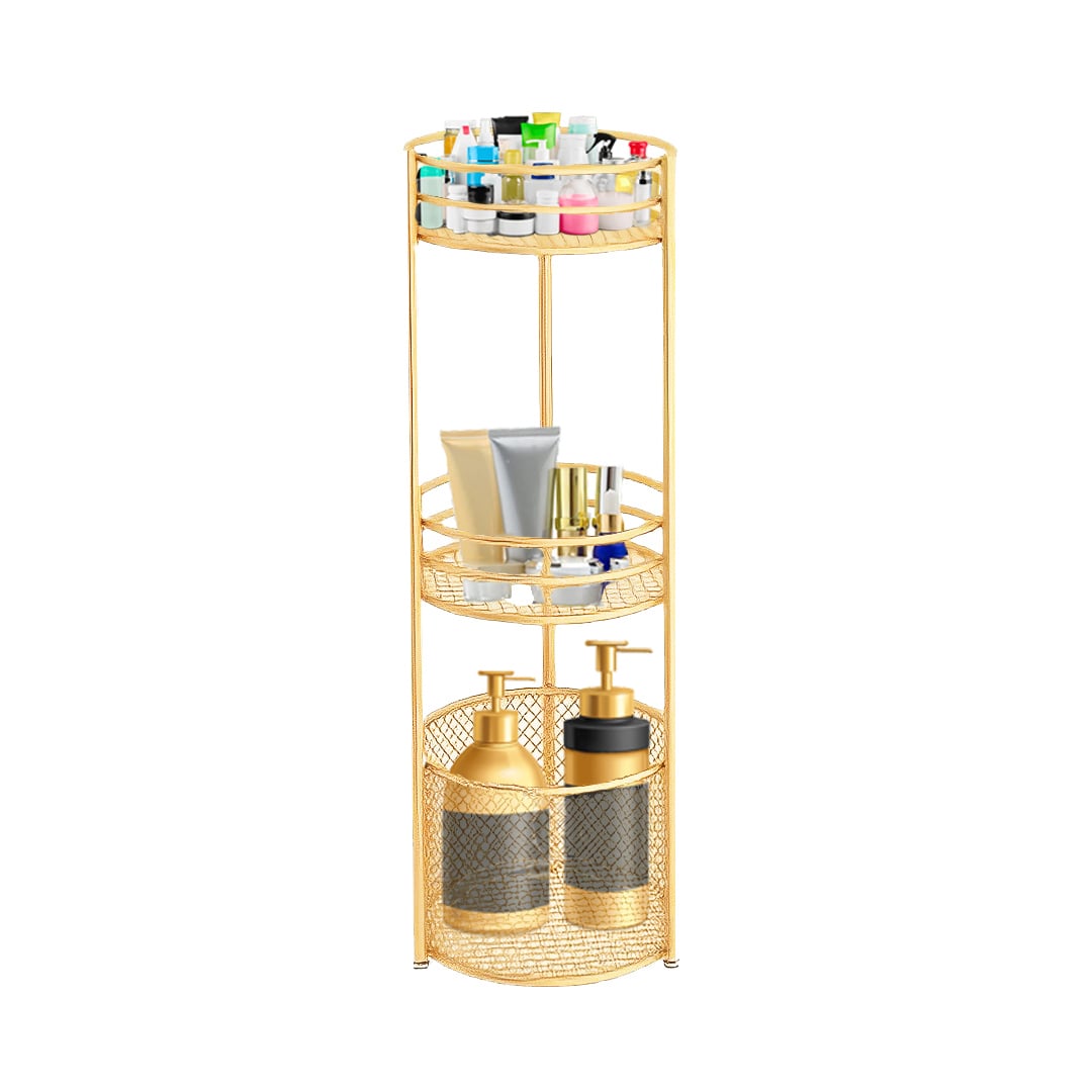 SOGA 3 Tier Bathroom Freestanding Storage Shelf Multifunctional Display Rack Organiser with Basket SOGA 2X 3 Tier Bathroom Freestanding Storage Shelf