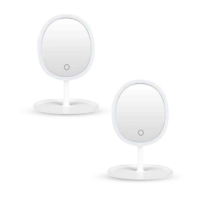 SOGA 2X 26cm White Oval Smart LED Mirror