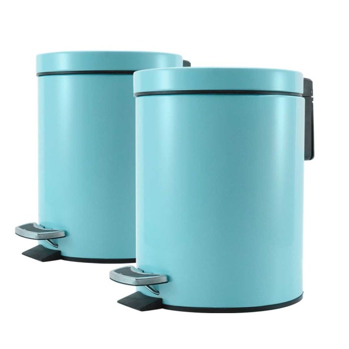SOGA 2X 7L Foot Pedal Stainless Steel Rubbish Recycling Garbage Waste Trash Bin Round Blue SOGA 2X 7L Foot Pedal Stainless Steel Rubbish Recycling Garbage Waste Trash Bin Round Blue