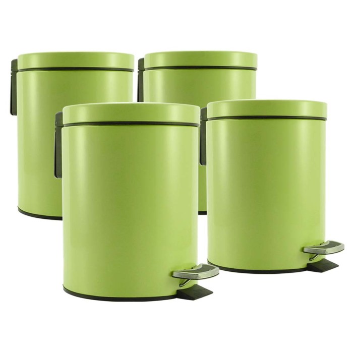 SOGA 4X 7L Foot Pedal Stainless Steel Rubbish Recycling Garbage Waste Trash Bin Round Green SOGA 4X 7L Foot Pedal Stainless Steel Rubbish Recycling Garbage Waste Trash Bin Round Green