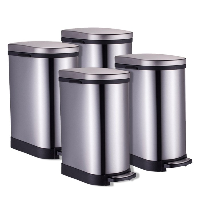 SOGA 4X Foot Pedal Stainless Steel Rubbish Recycling Garbage Waste Trash Bin 10L U SOGA 4X Foot Pedal Stainless Steel Rubbish Recycling Garbage Waste Trash Bin 10L U