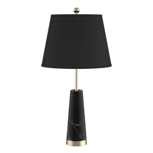 SOGA 68cm Black Marble Bedside Desk Table Lamp