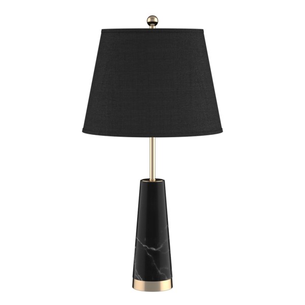 SOGA 68cm Black Marble Bedside Desk Table Lamp Living Room Shade with Cone Shape Base SOGA 68cm Black Marble Bedside Desk Table Lamp