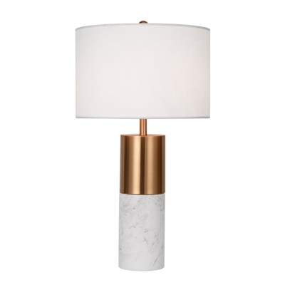 SOGA 60cm White Marble Bedside Modern Desk Table Lamp