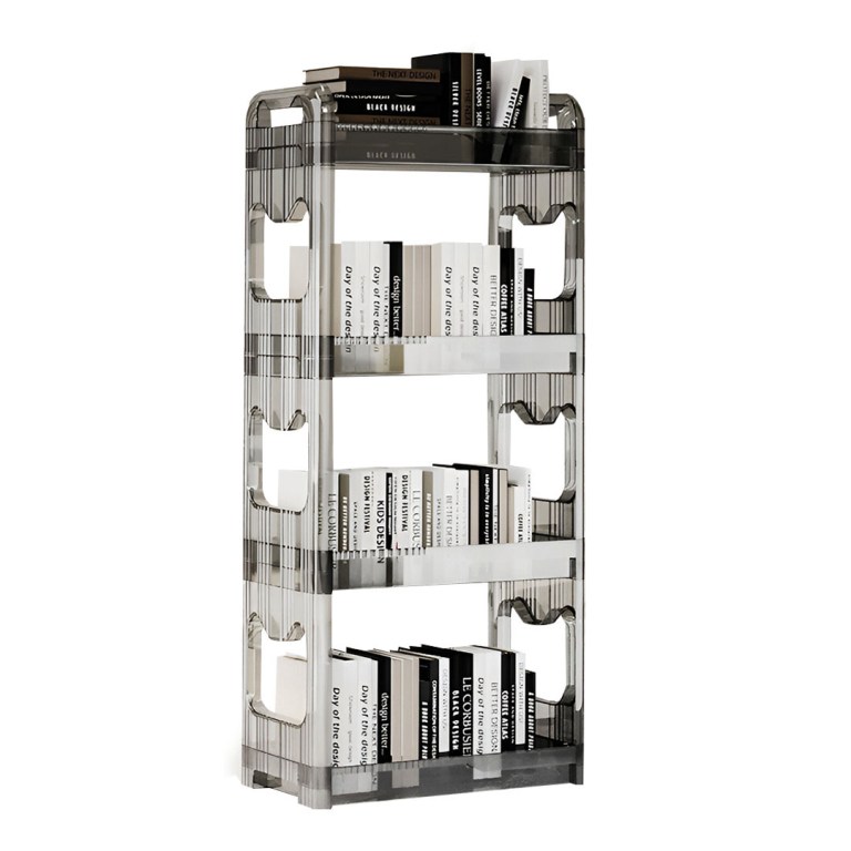 SOGA 38x24cm Clear 3 Tier Bookshelf & Cosmetic Storage Organizer Trolley Rack SOGA 38x24cm Clear 3 Tier Bookshelf