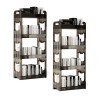 SOGA 2X 38x24cm Black 3 Tier Bookshelf & Cosmetic Storage Organizer Trolley Rack SOGA 2X 38x24cm Black 3 Tier Bookshelf