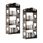 SOGA 2X 38x24cm Black 3 Tier Bookshelf