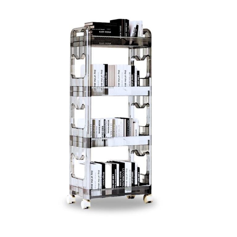 SOGA 38x24cm Black 4 Tier Bookshelf
