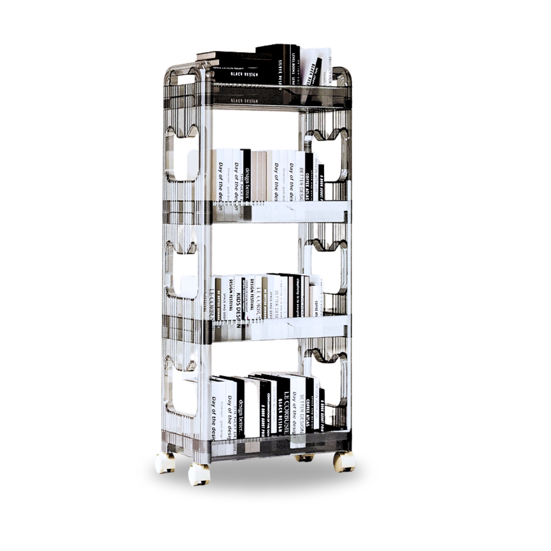 SOGA 38x24cm Black 4 Tier Bookshelf