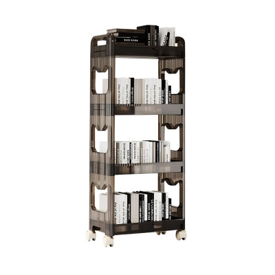 SOGA 38x24cm Black 3 Tier Bookshelf & Cosmetic Storage Organizer Trolley Rack SOGA 38x24cm Black 3 Tier Bookshelf