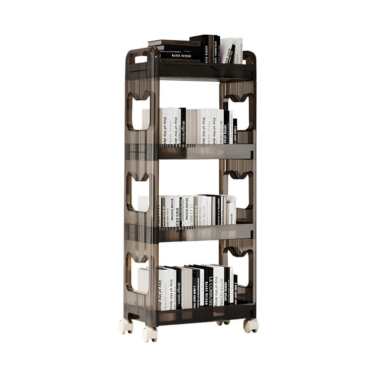 SOGA 38x24cm Black 3 Tier Bookshelf & Cosmetic Storage Organizer Trolley Rack SOGA 38x24cm Black 3 Tier Bookshelf
