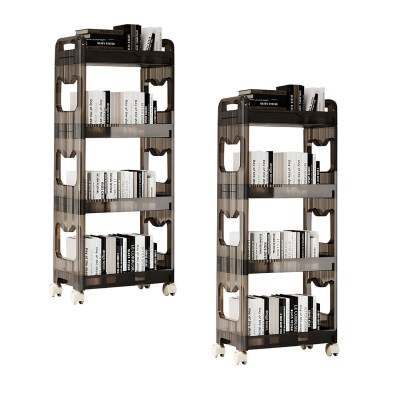 SOGA 2X 38x24cm Black 3 Tier Bookshelf & Cosmetic Storage Organizer Trolley Rack SOGA 2X 38x24cm Black 3 Tier Bookshelf