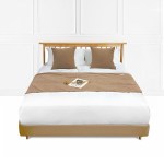 SOGA 1.8m Bed Light Brown Bedding Tail Pad Flag For Home Hotel Set of 3