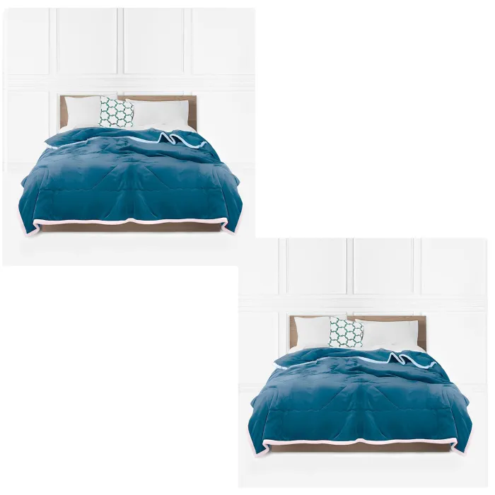 SOGA 2X Lake Blue Throw Blanket
