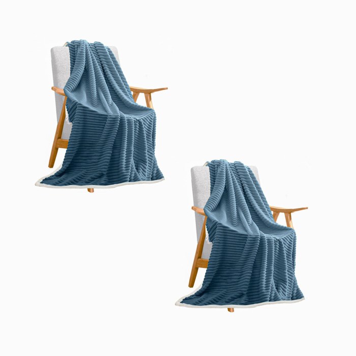 SOGA 2X Blue Throw Blanket