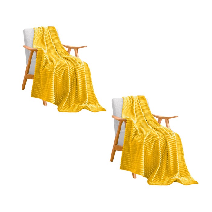 SOGA 2X Yellow Throw Blanket