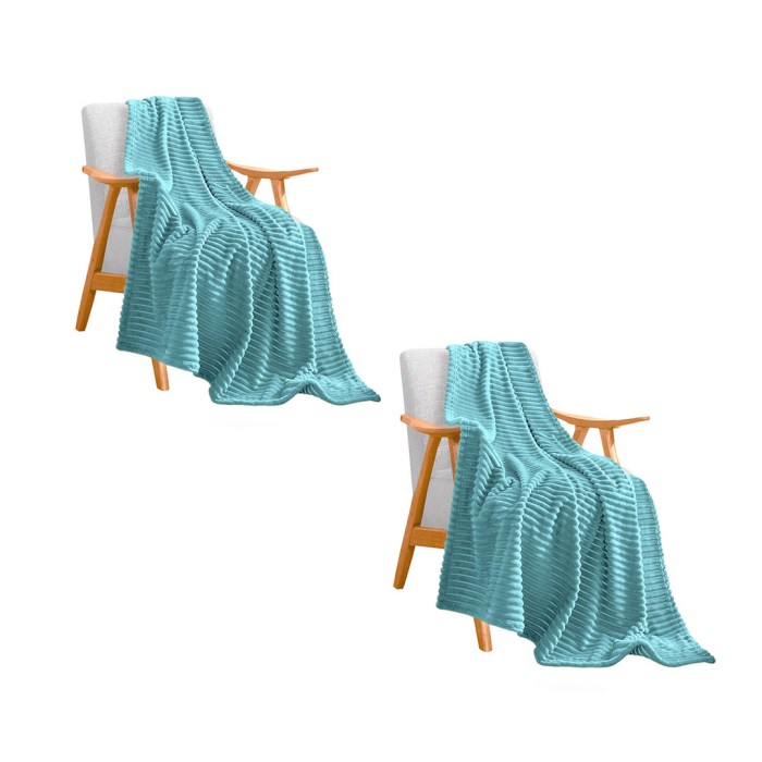 SOGA 2X Sky Blue Throw Blanket