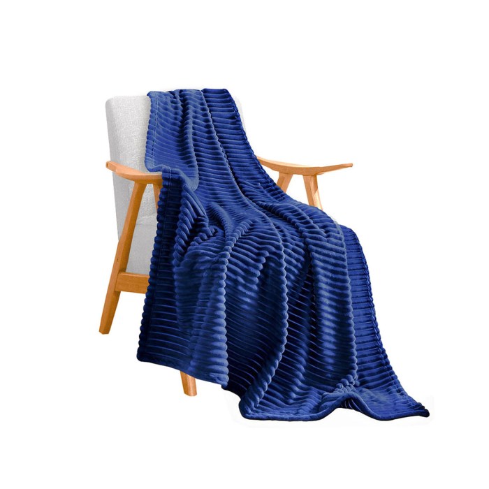 SOGA Blue Throw Blanket Warm Cozy Striped Pattern Thin Flannel Coverlet Fleece Bed Sofa Comforter SOGA Blue Throw Blanket