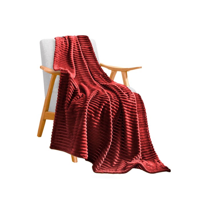 SOGA Burgundy Throw Blanket Warm Cozy Striped Pattern Thin Flannel Coverlet Fleece Bed Sofa Comforter SOGA Burgundy Throw Blanket