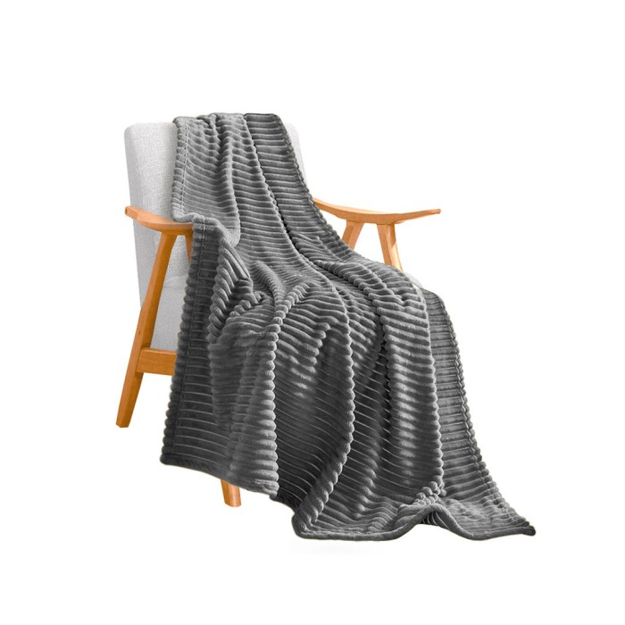 SOGA GreyThrow Blanket Warm Cozy Striped Pattern Thin Flannel Coverlet Fleece Bed Sofa Comforter SOGA GreyThrow Blanket