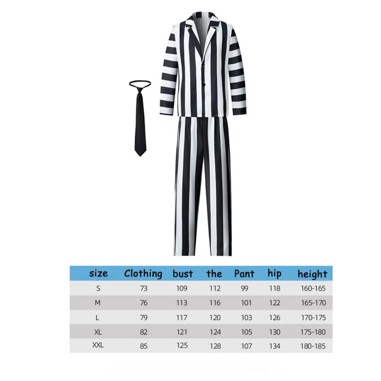 adult beetle juice beetle juice black and white costume Adult Beetle Juice Beetle Juice Black and White Costume 5