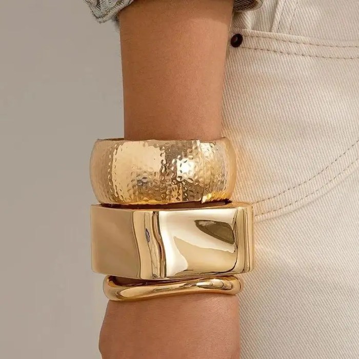DIAZI Exaggerated Punk Irregular Wide Cuff Bangle
