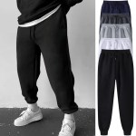 Men’s Athletic Trainning Joggers Casual Loose Fit Sweatpants Spring Fall Fleece Lined Pants Elastic Waist Drawstring Trousers