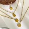 Peri's Stainless Steel 4 Designs Letter Pattern Geometric Gift Pendant Necklace 5