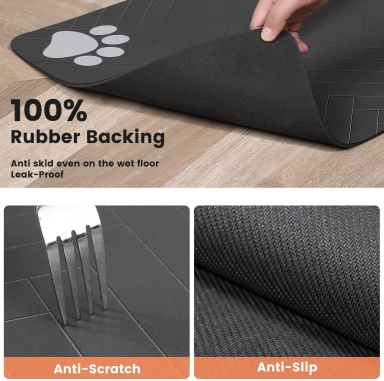 Pet Feeding Mat-Absorbent Pet Placemat for Food and Water Bowl 5