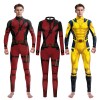 Superhero Wolverine Deadpool Cosplay Halloween Party Bodysuit