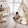White Round Plush Alphabet Nursery Rug 2