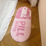 pink and blue chill pill oval tufted mat Pink and Blue Chill Pill Oval Tufted Mat 3