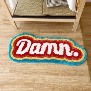 "damn" handmade rainbow fluffy tufted rug "Damn" Handmade Rainbow Fluffy Tufted Rug 4