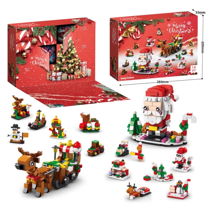 building block christmas advent calendar bricks diy kit Building Block Christmas Advent Calendar Bricks Diy Kit