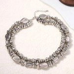 2pcs/set Vintage Silver Acrylic Chains Choker Necklaces Perfect Gift! 5