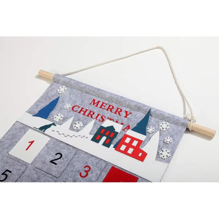 Felt Gray Snow Christmas Advent Calendar 4