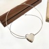 peri's stainless steel silver plated choker heart pendant necklace Peri's Stainless Steel Silver Plated Choker Heart Pendant Necklace 5