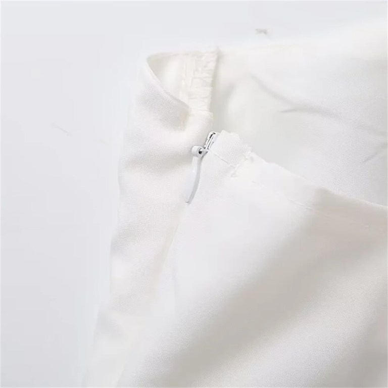 Women's Summer Palm White backless camisole dress 6